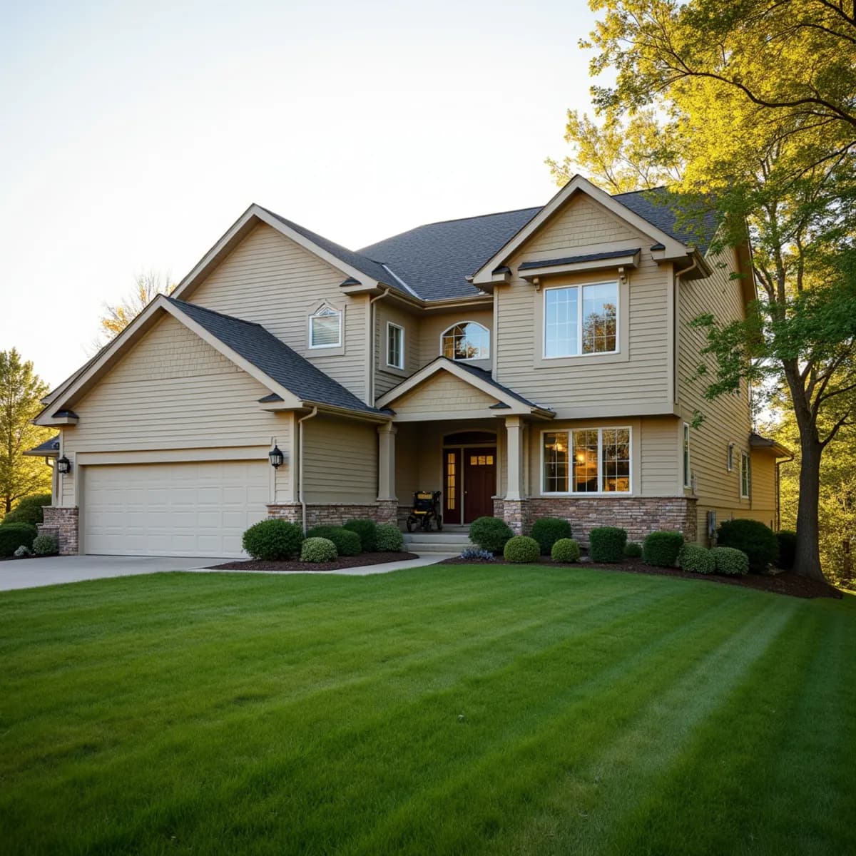 Newly sided single-family home in the Madison, Wisconsin area by Overcash Siding
